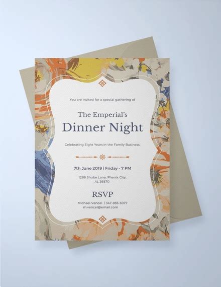 33 Dinner Invitation Examples Psd Ai Word Examples