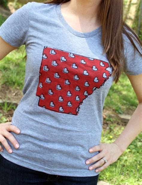Womens Arkansas Heart Tri Blend T Shirt In Gray And By Arkiestyle