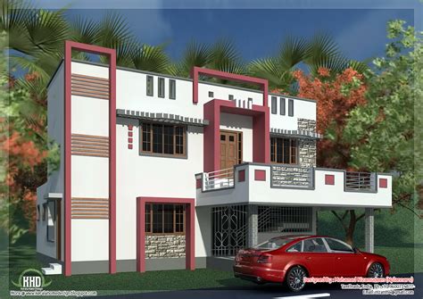 South Indian Model Minimalist 1050 Sq Ft House Exterior