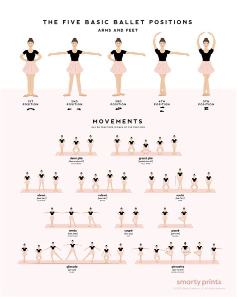 Ballet Dance Poster Ballet Positions And Movements Ballerina Art Poc Multi Skin Tones Ballet
