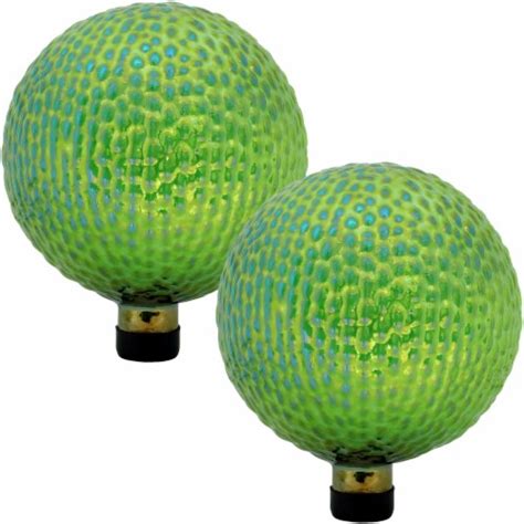 Sunnydaze Green Textured Surface Gazing Globe Ball 10 Inch Set Of 2 2 Pack King Soopers