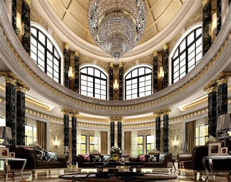 Grand Living Room With Amazing Details Luxurious Mansions Luxury