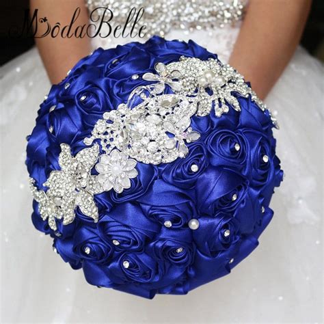 Royal Blue Wedding Flowers Bouquets Bridal Brooch Bouquet Blue