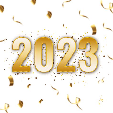 Luxurious Happy New Year 2023 Design With Golden Number And Confetti