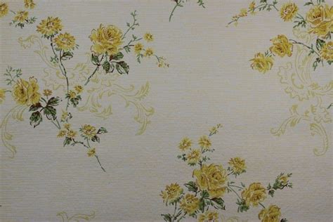 Free Download Yellow Roses And Scrolls Vintage Wallpaper Rosies