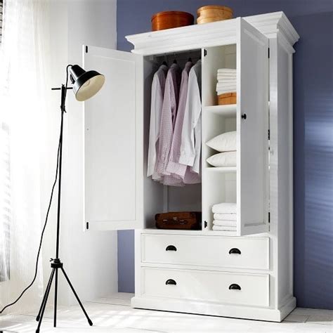 Allthorp Solid Wood Wardrobe In White With 2 Doors 32081