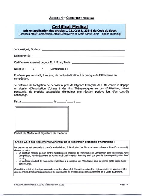 Modelé De Certificat Medical Dadmission France Doc Pdf Page Sur My