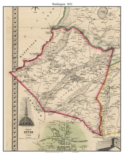 Washington New Jersey 1853 Old Town Map Custom Print Morris Co