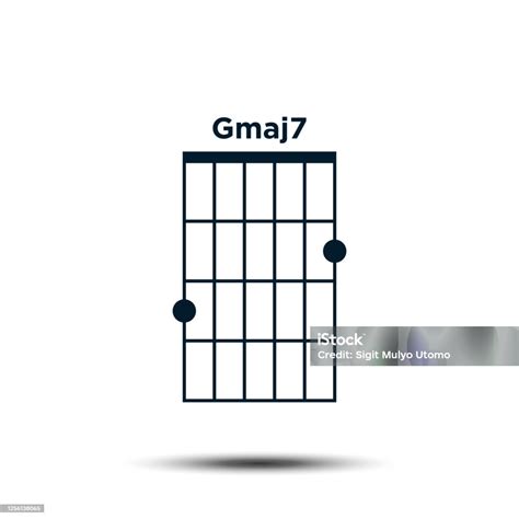 Gmaj7 Basic Guitar Chord Chart Icon Vector Template Stock Illustration