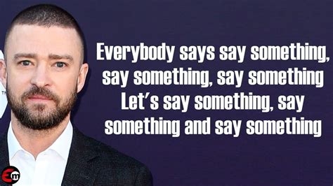 Justin Timberlake Say Something Lyrics Ftchris Stapleton Youtube
