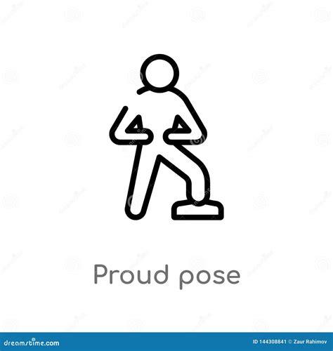Outline Proud Human Vector Icon Isolated Black Simple Line Element
