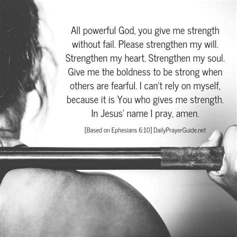 A Prayer Of Strength Ephesians 610 Daily Prayer Guide