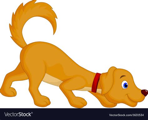 Cute Dog Cartoon Sniffing Royalty Free Vector Image