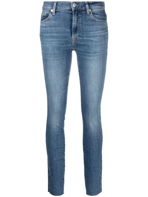 7 For All Mankind Mid Rise Skinny Jeans Farfetch