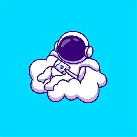 Free Vector Cute Astronaut Sitting On Cloud Cartoon Vector