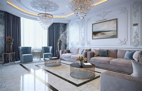 Luxury Neoclassical Palace Interior Design Salas De Estar Clássicas Por Comelite Architecture