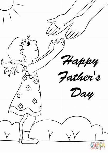 Coloring Fathers Happy Pages Father Daughter Printable
