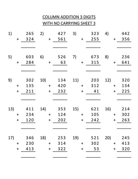 3rd Grade Printable Math Worksheet
