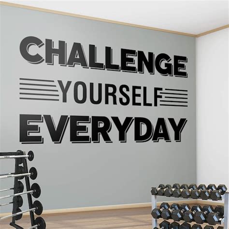 Challenge Yourself Gym Wall Sticker Gym Wall Decal Gym Etsy