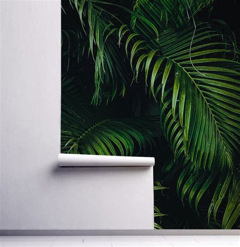 Custom Tropical Foliage Abstract Vinyl Wallpaper Exclusive Design