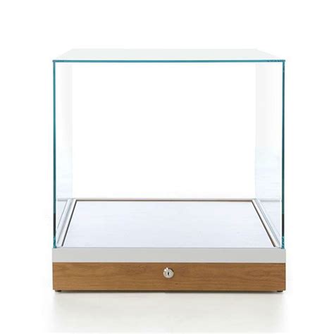 Glass Square Display Box With Lock And Optional Lights Subastral