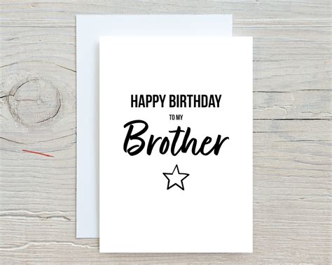 Happy Birthday Brother Card Size A5 Textured Card Card For Etsy