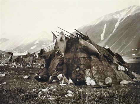 Posterazzi Eskimo Dwelling C1899 Na Group Of Three Inuits Sitting In Front Of Their House In