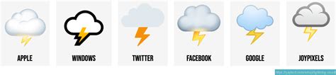 🌩️ Lightning Storm Cloud W Lightning Weather Emoji