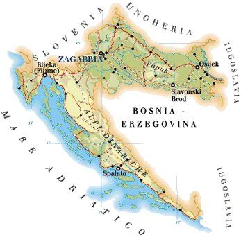 Croazia Cartina Geografica Raccolta Selezionata Di Mappe Attuali E