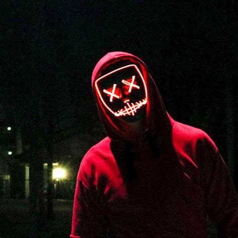 Halloween Led Glow Mask 4 Modes El Wire Light Up The Purge Movie