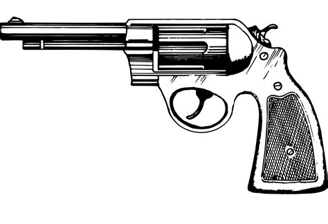 Vintage Revolver Coloring Page Colouringpages