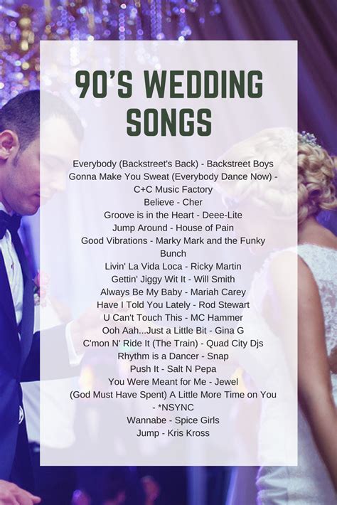 These songs will make your wedding an instant dance party. 90's Wedding Song Play List - Create Excitement Wedding DJs