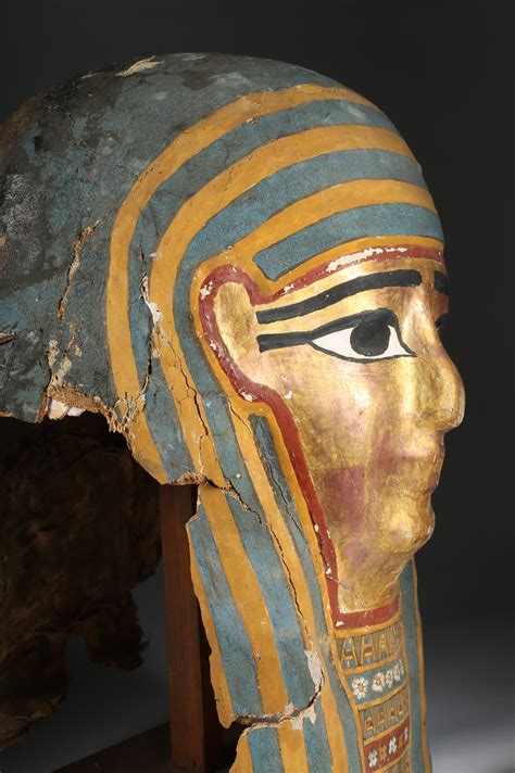 Igavel Auctions An Egyptian Polychrome And Gilded Cartonnage Mummy Mask Late Ptolemaic Early