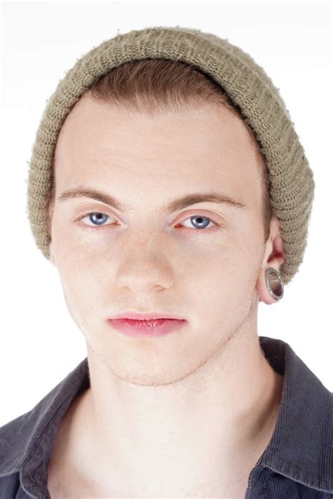 Portrait Of A Teenage Boy With Cap Stock Photo Image Of Eyes
