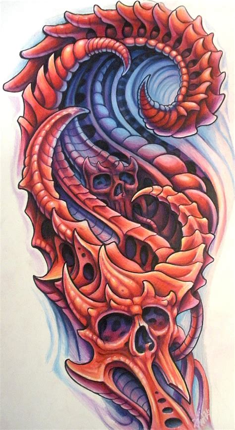 Biomechanical Red By Jwheelwrighttattoos On Deviantart