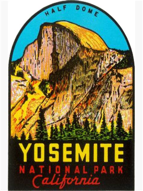 Yosemite National Park Half Dome Vintage Travel Decalsticker Magnet