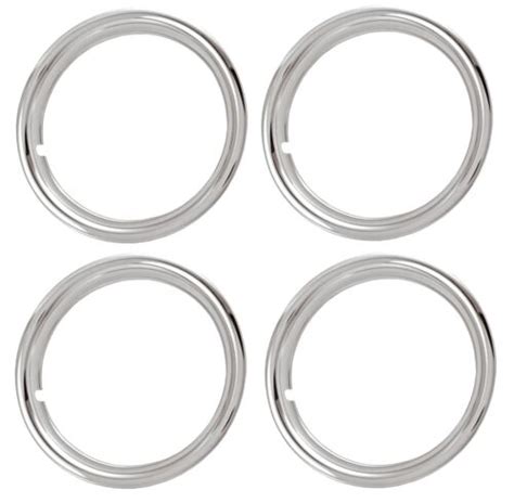 16 Chrome Plated Stainless Steel Beauty Rings Trim Ring Set Of 4 Ebay