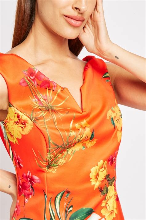 Tropical Floral Print Dress Redmulti Just 6