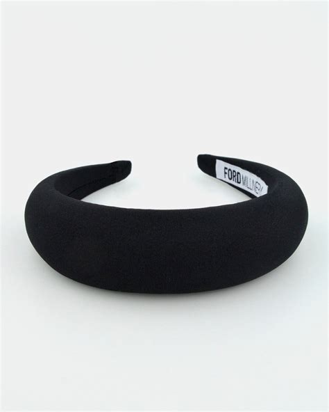 Monica Black Padded Headband By Australian Label Ford Millinery