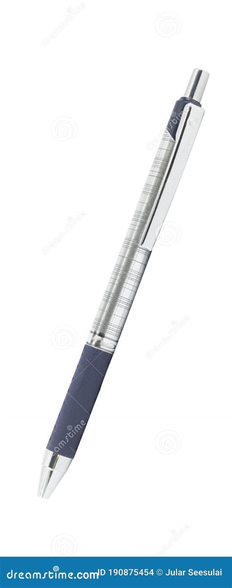 Black Pen Isolated With Copy Space On White Background Stock Photo