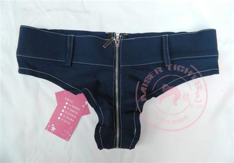 New 2016 Free Shipping Sexy High Quality Thong Jeans Zipper Triangle Low Waist Women Denim Short