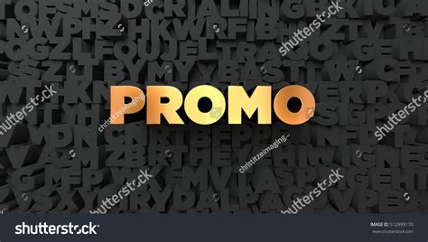 Promo Gold Text On Black Background Stock Illustration 512999170