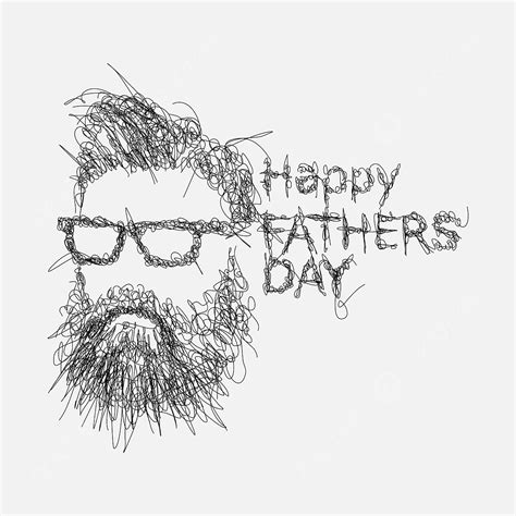 Gambar Ilustrasi Sketsa Coretan Ayah Untuk Hari Ayah Bahagia Latar