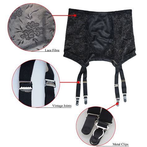 Tvrtyle Black White Vintage 4 Wide Strap Metal Clip Sexy Women Garter Belts For Stockings