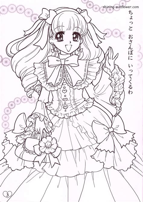 Anime Shoujo Coloring Pages Sketch Coloring Page