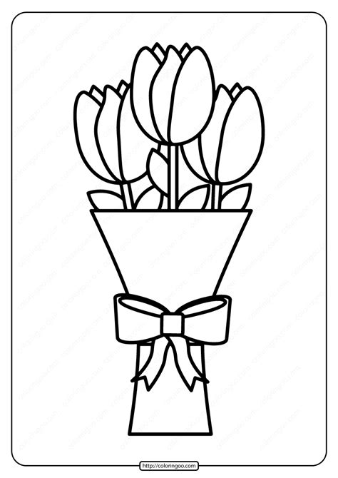 Mar 08, 2020 · free printable tulip coloring pages. Printable Bouquet of Tulips Pdf Coloring Page