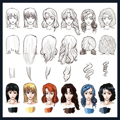 Female Anime Curly Hair Reference Download Free Mock Up