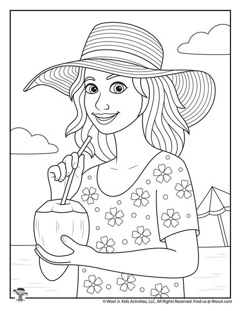 Summer Vacation Adult Coloring Woo Jr Kids Activities Childrens