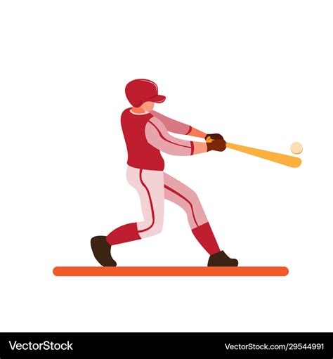 Baseball Player Hitting Ball For Home Run Cartoon Vector Image