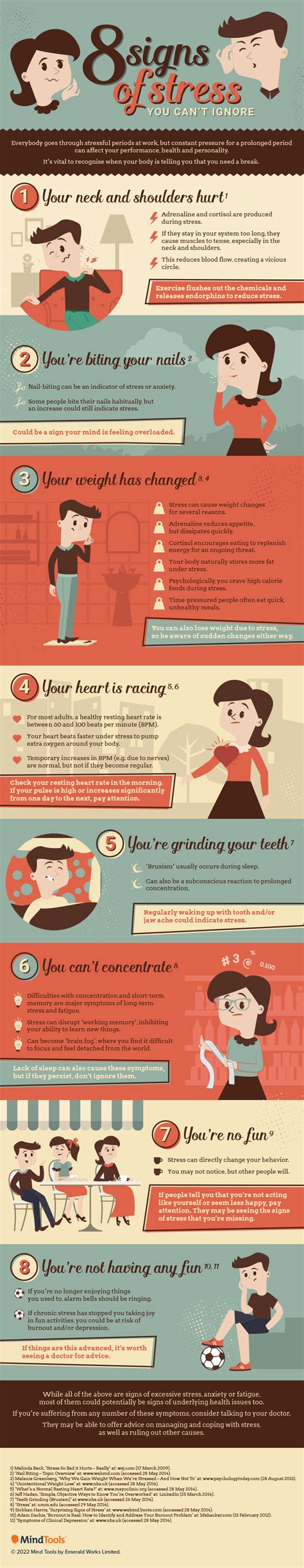 8 Signs Of Stress You Cant Ignore Infographic Infographic Transcript